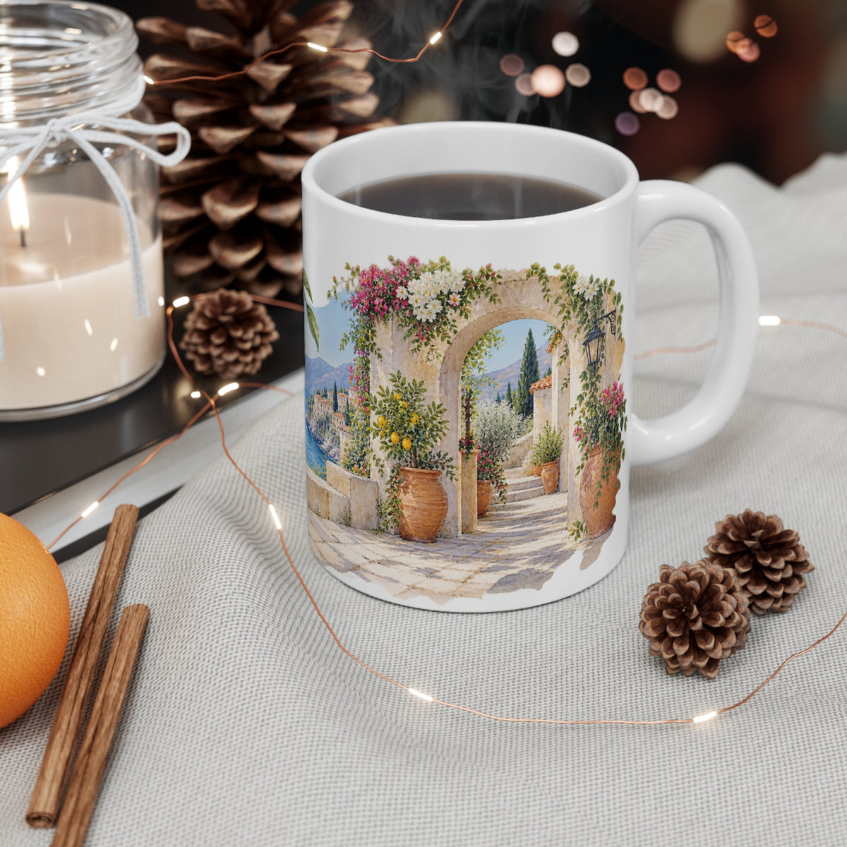 Mediterranean Lemons Watercolour Mug | Citrus Garden