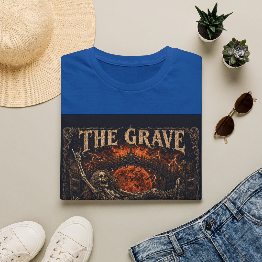 The Grave Can Wait T-Shirt — Vintage Skeleton Rock Gothic Tee