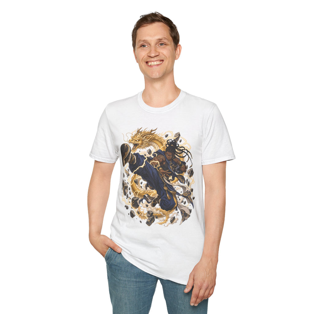 Golden Dragon | Ninja Dragon Kick | Martial Arts Warrior T Shirt