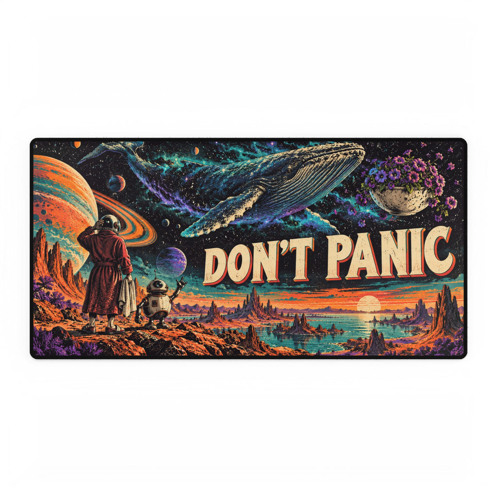 Don't Panic | Cosmic Whale Gaming Desk Pad