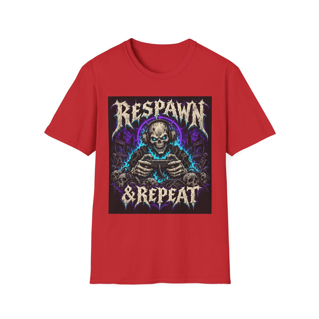 Respawn & Repeat T-Shirt — Skull Gamer Graphic Tee