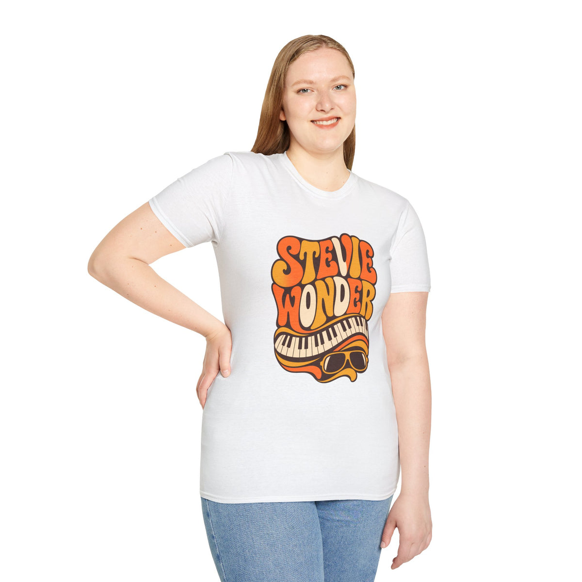 Stevie Wonder Piano Psychedelic Retro Band T-Shirt