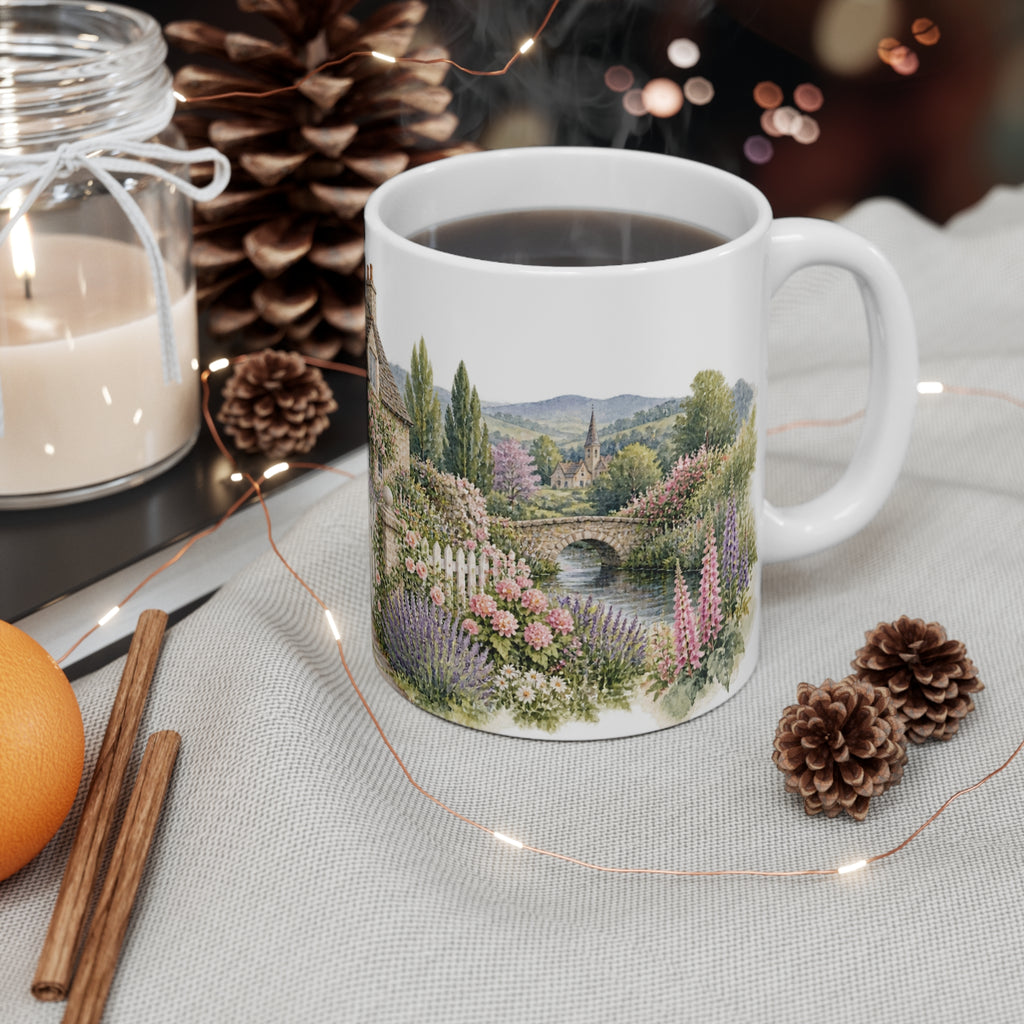 English Cottage Garden Watercolour Mug | Rose Garden Art