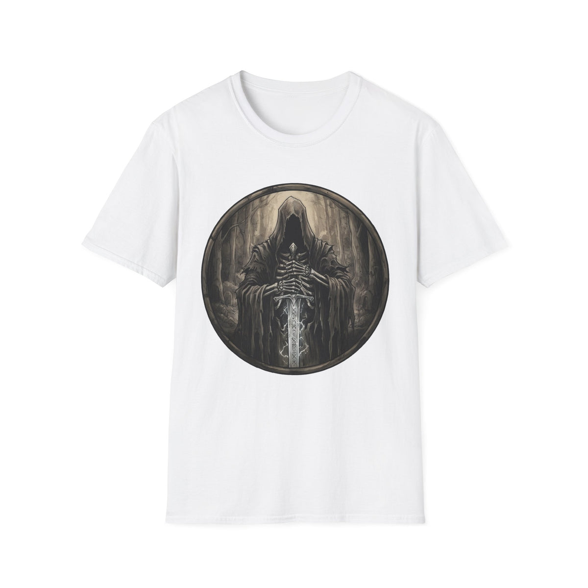 Grim Reaper Hooded Knight T-Shirt — Dark Fantasy Gothic Tee