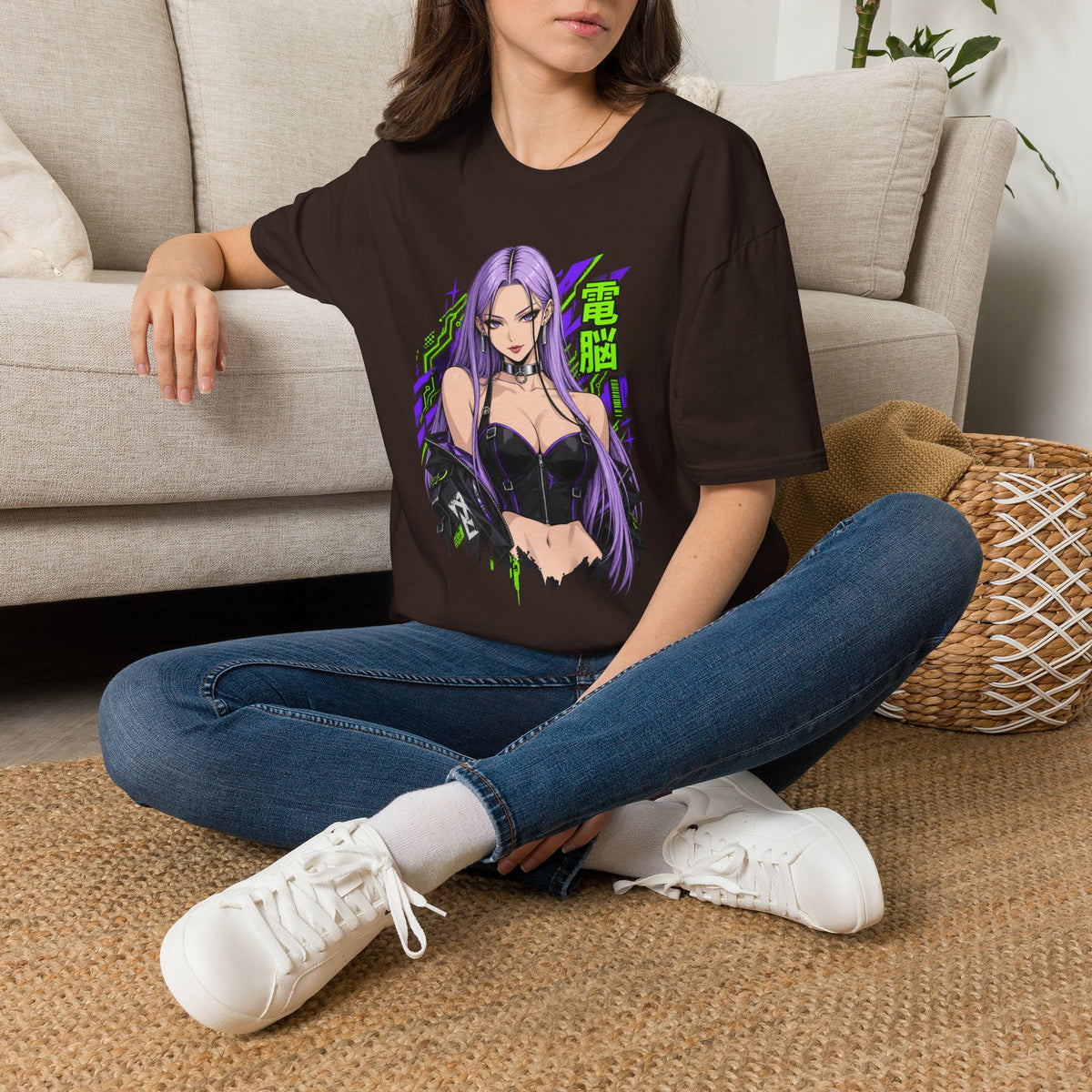 Violet | Anime Cyber Sexy Pin Up Girl T-Shirt