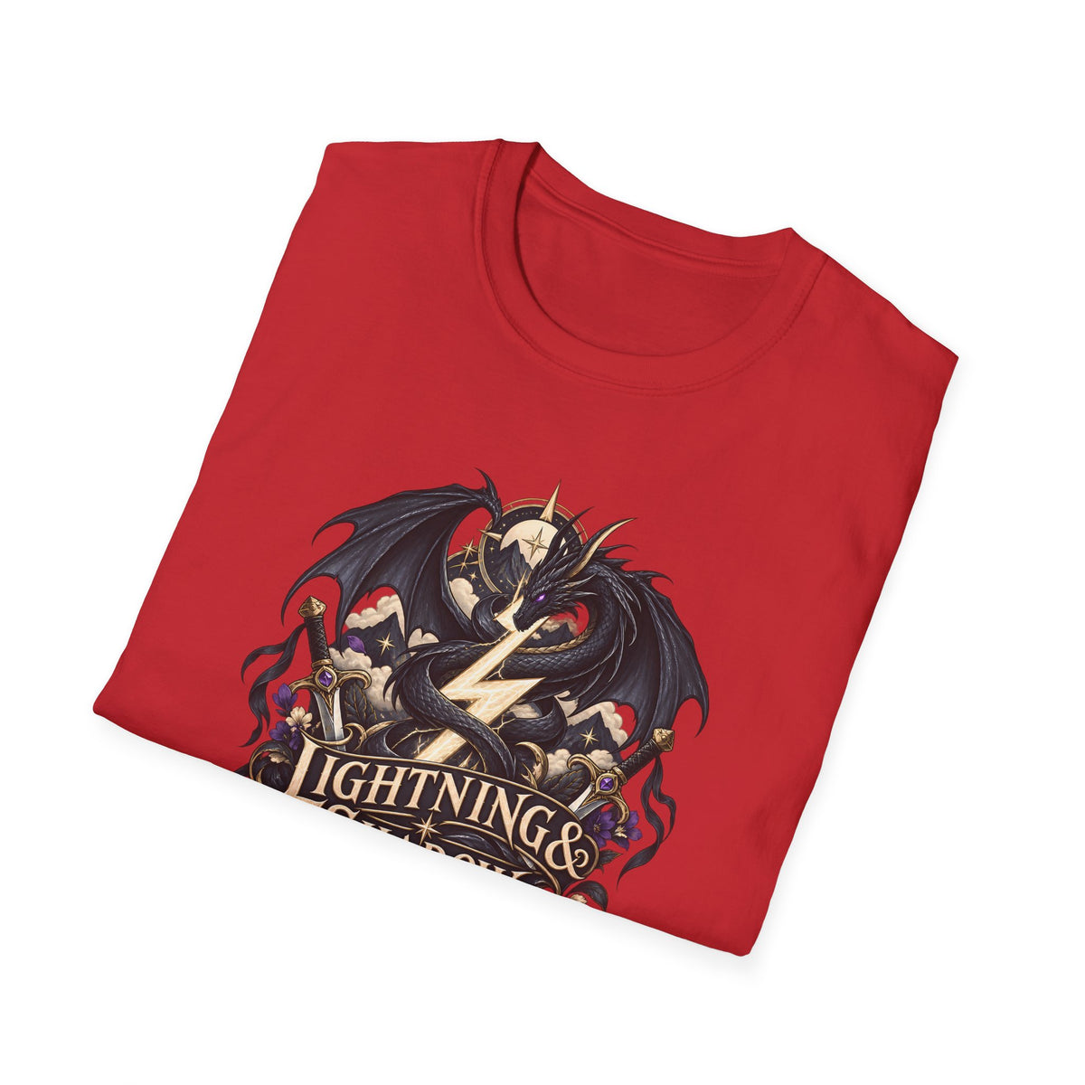 Lightning & Shadow | Onyx Storm Book Inspired Fantasy Dragon T-Shirt
