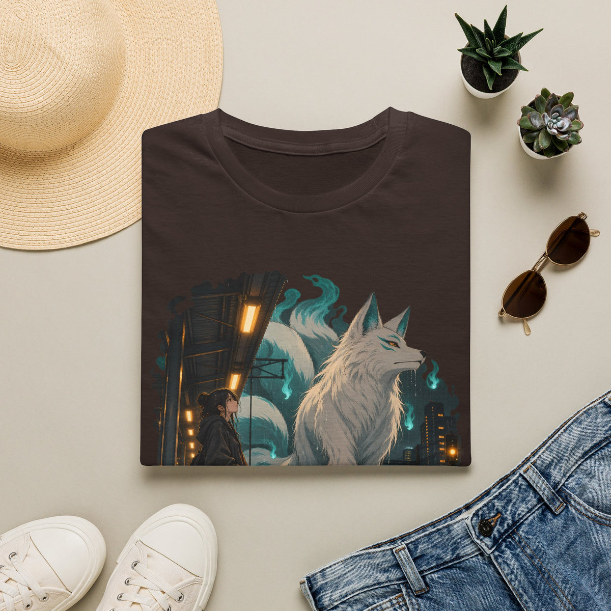 Wolf in the Rain | Last Train Home T-Shirt | Urban Nightscape Graphic Tee