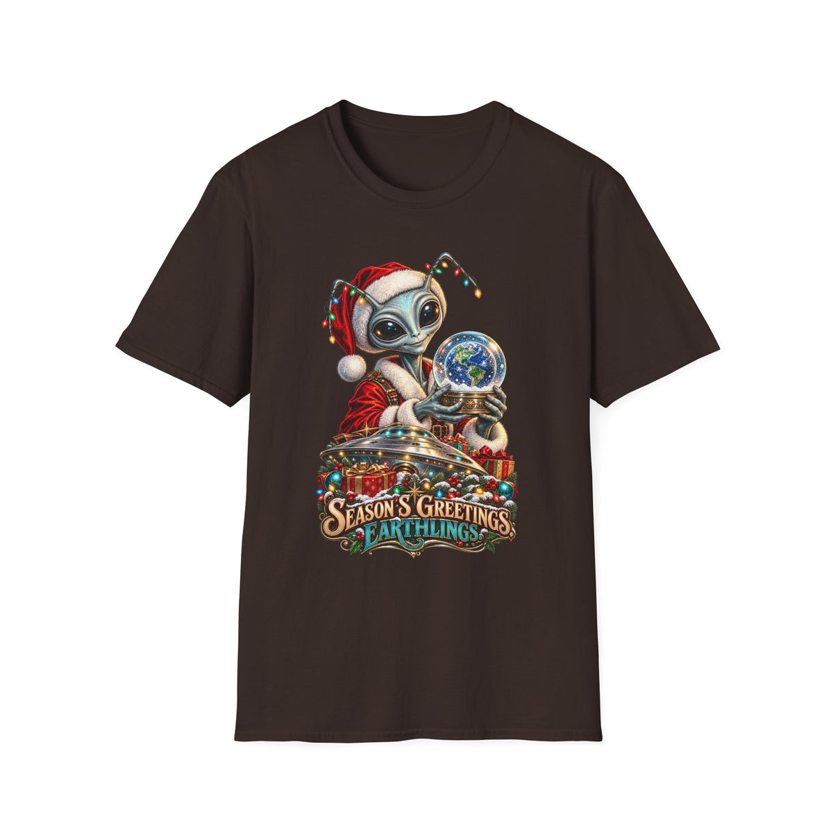 Christmas Alien T-Shirt | Season’s Greetings Earthlings Holiday Tee