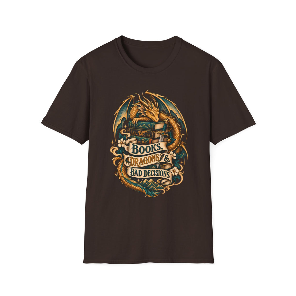 Books, Dragons & Bad Decisions | Fourth Wing Inspired Fantasy Reader T-Shirt