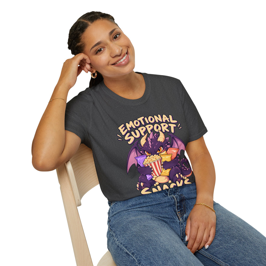 Emotional Support Snacks | Cute Dragon Eating Popcorn Anime Shirt