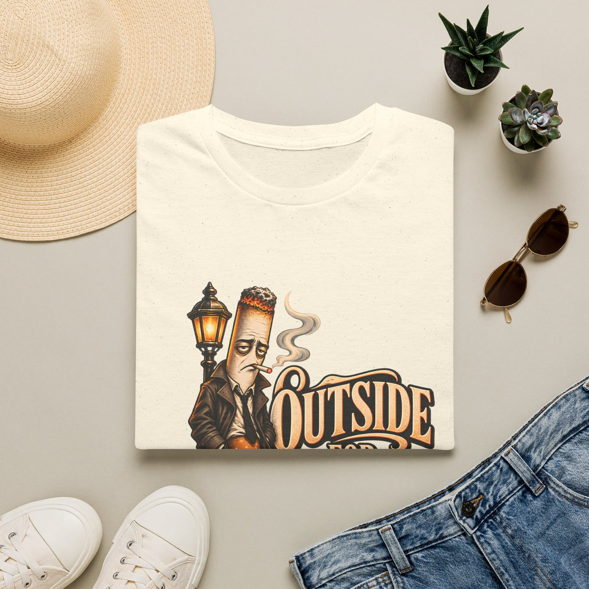Outside for Character Development | Humorous Vintage Cigarette Graphic