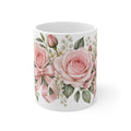 Pastel Pink Rose and Bow Mug | Coquette Floral Design