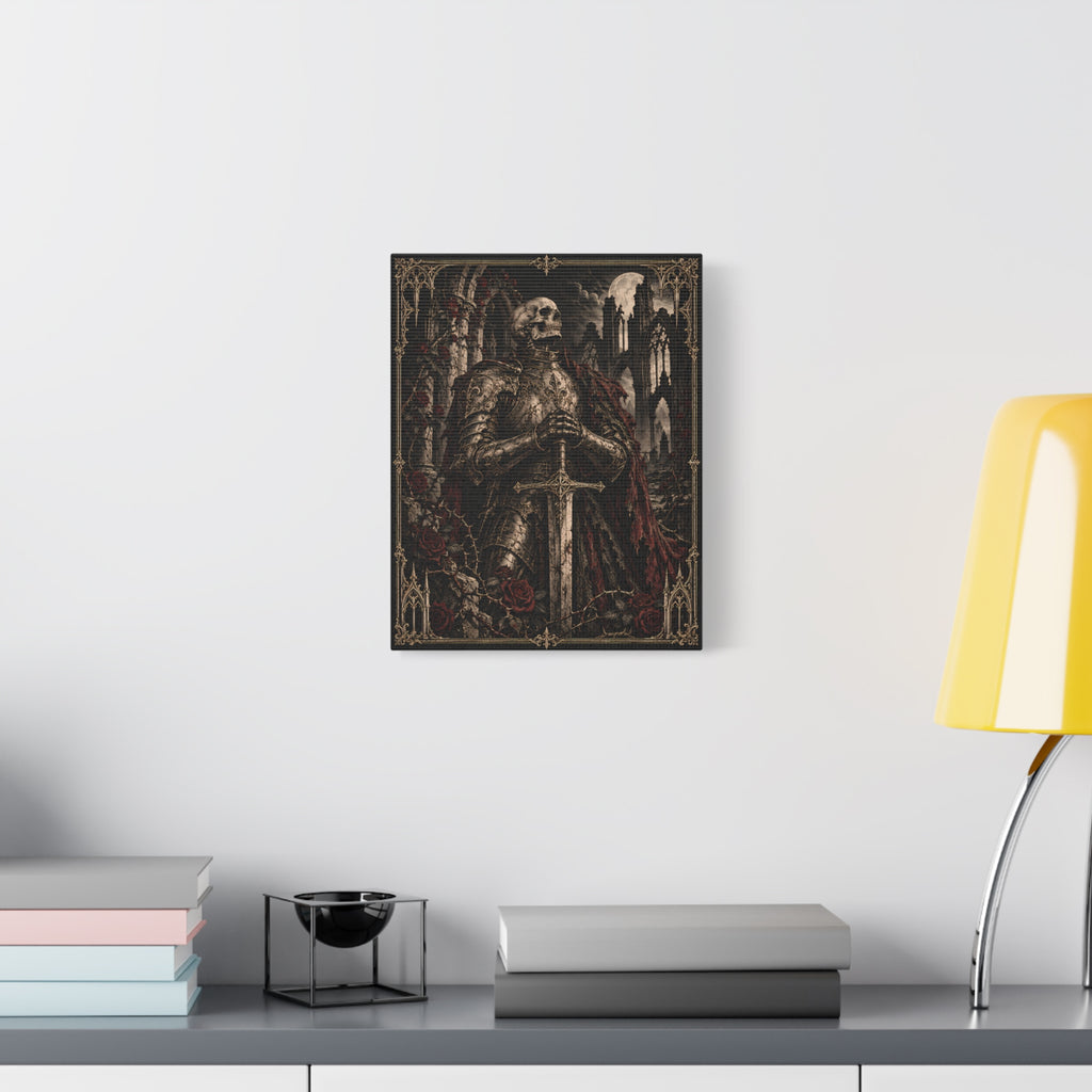 Canvas | Gothic Skeletal Knight | Occult Wall Art