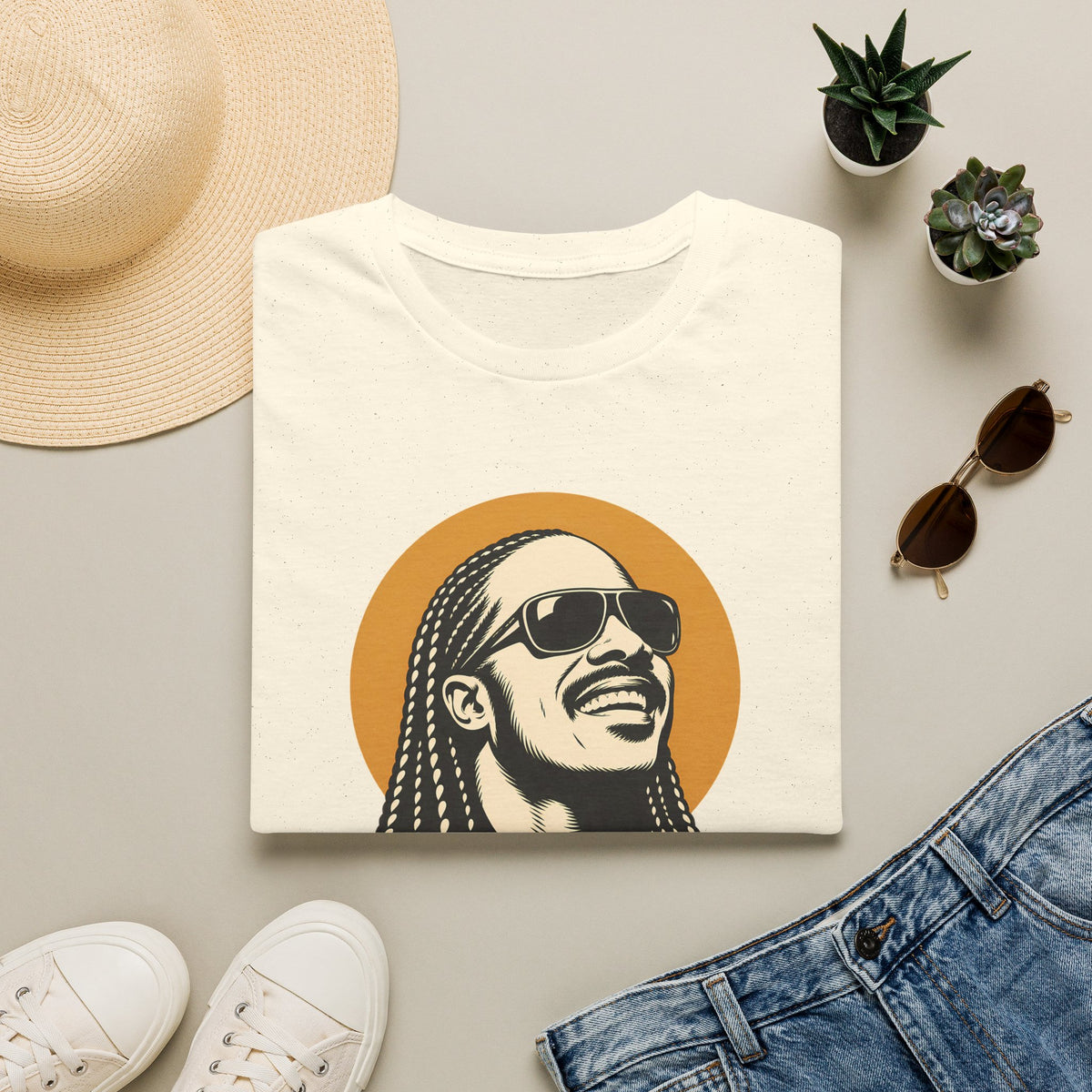 Stevie Wonder Graphic T-Shirt - Retro Soul Music Tee