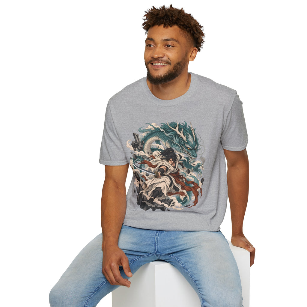 Mythic Dragon Warrior | Japanese Samurai and Serpent T Shirt