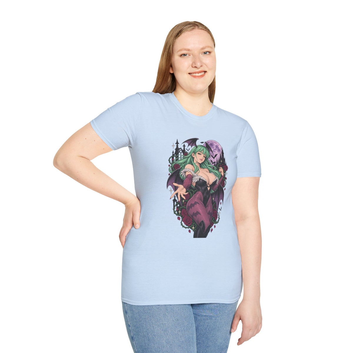 Morrigan | Sexy Succubus Pin Up Girl | Gothic Sorceress Halloween Gamer T-Shirt