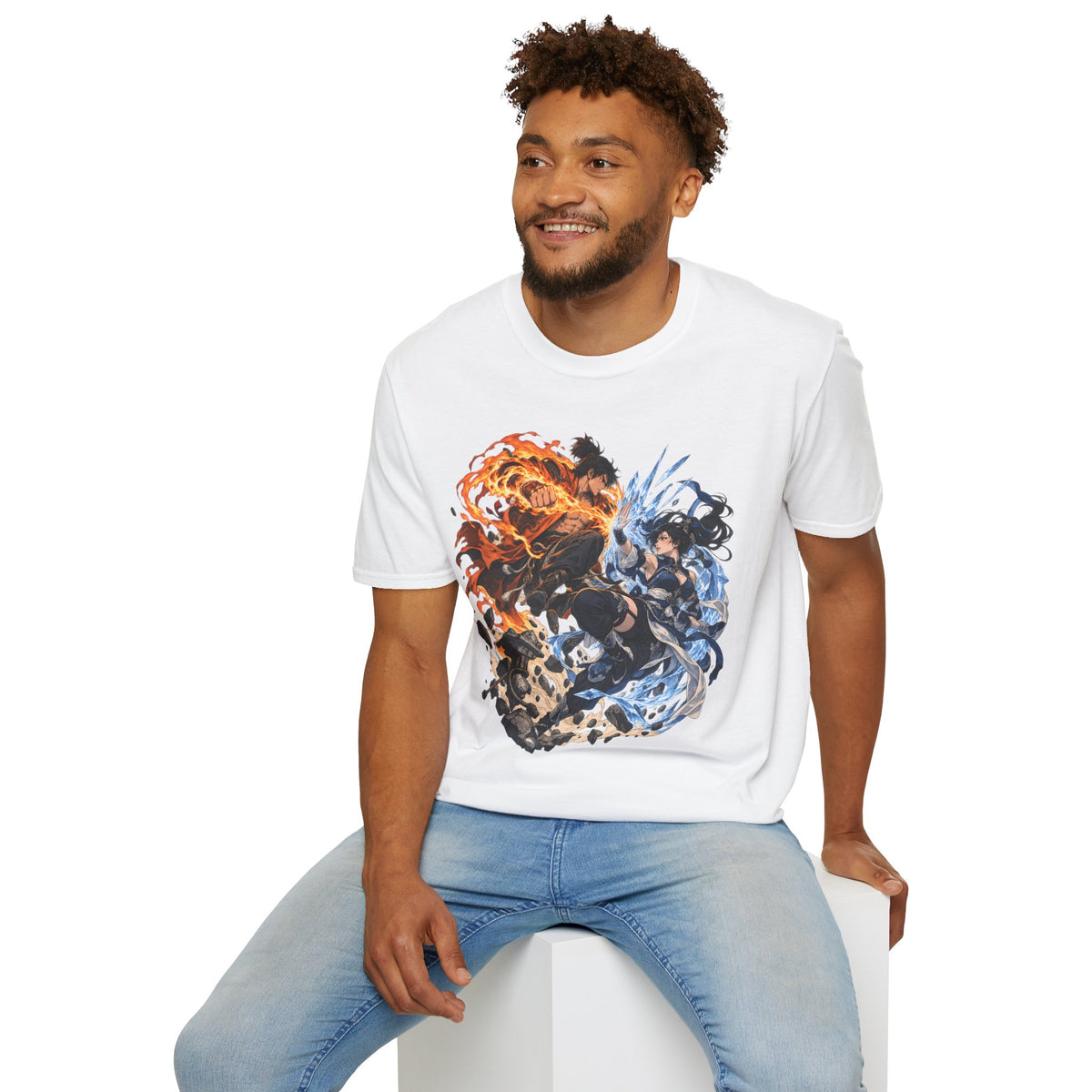 Elemental Battle | Fire vs Ice | Ninja Japanese Fantasy T-Shirt