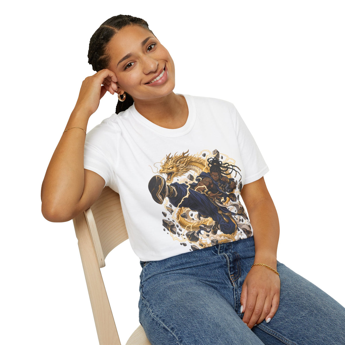 Golden Dragon | Ninja Dragon Kick | Martial Arts Warrior T Shirt