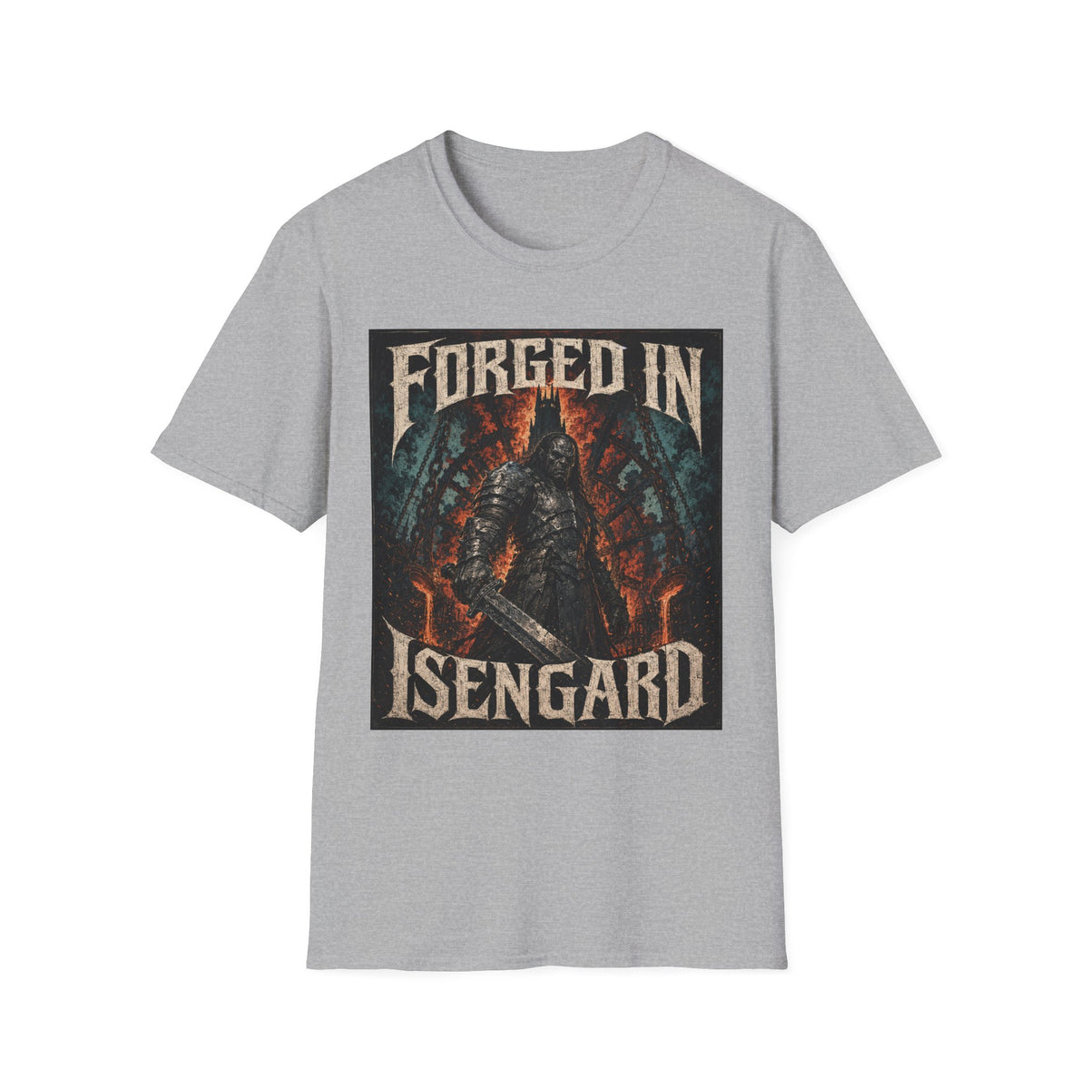 Forged in Isengard T-Shirt — Dark Fantasy Middle-earth Inspired Tee