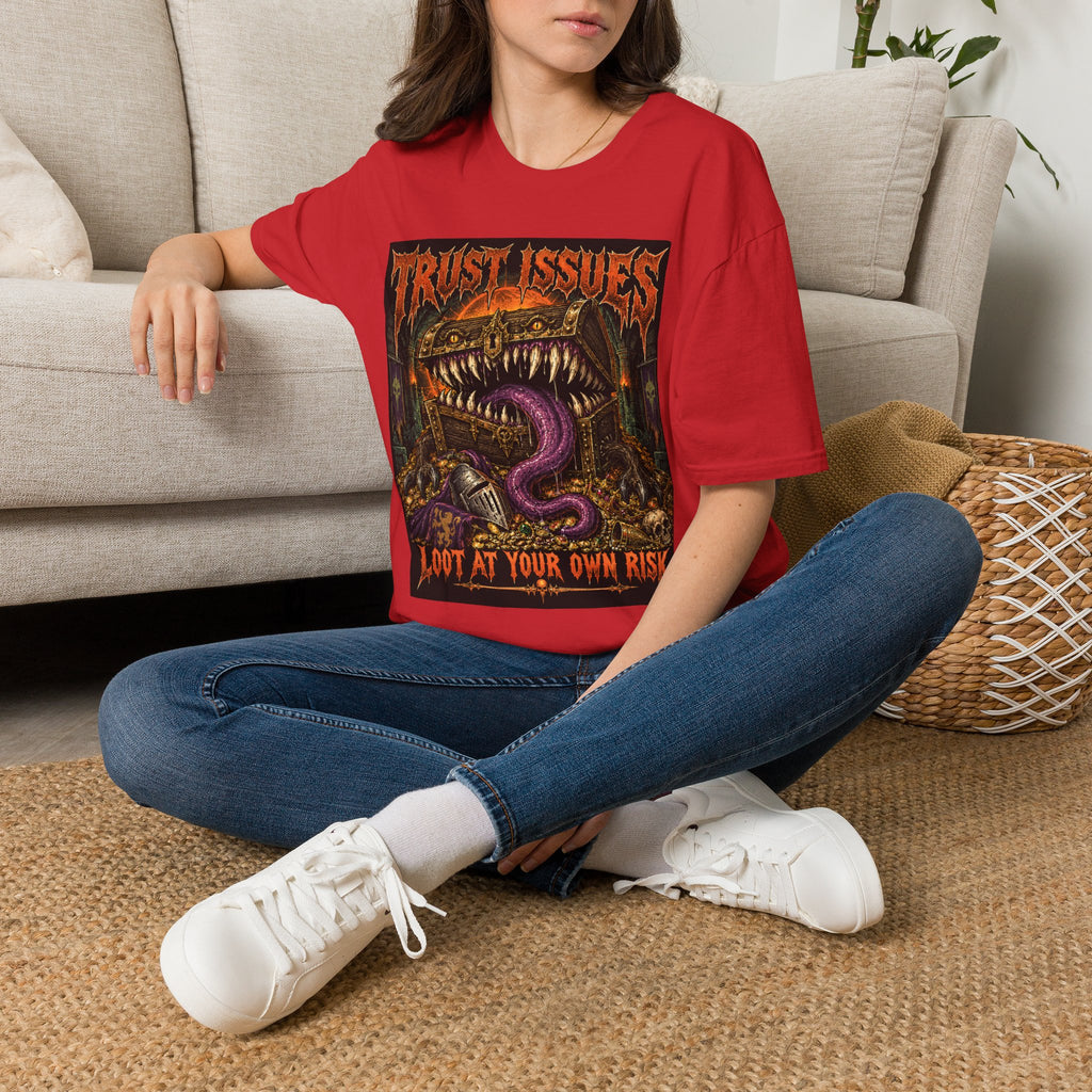 Trust Issues T-Shirt — Gothic Monster Graphic Tee ("Trust Issues" text)