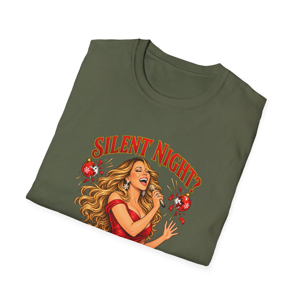 Mariah Carey Christmas T-Shirt | Silent Night? Not With Mariah Retro Holiday Tee