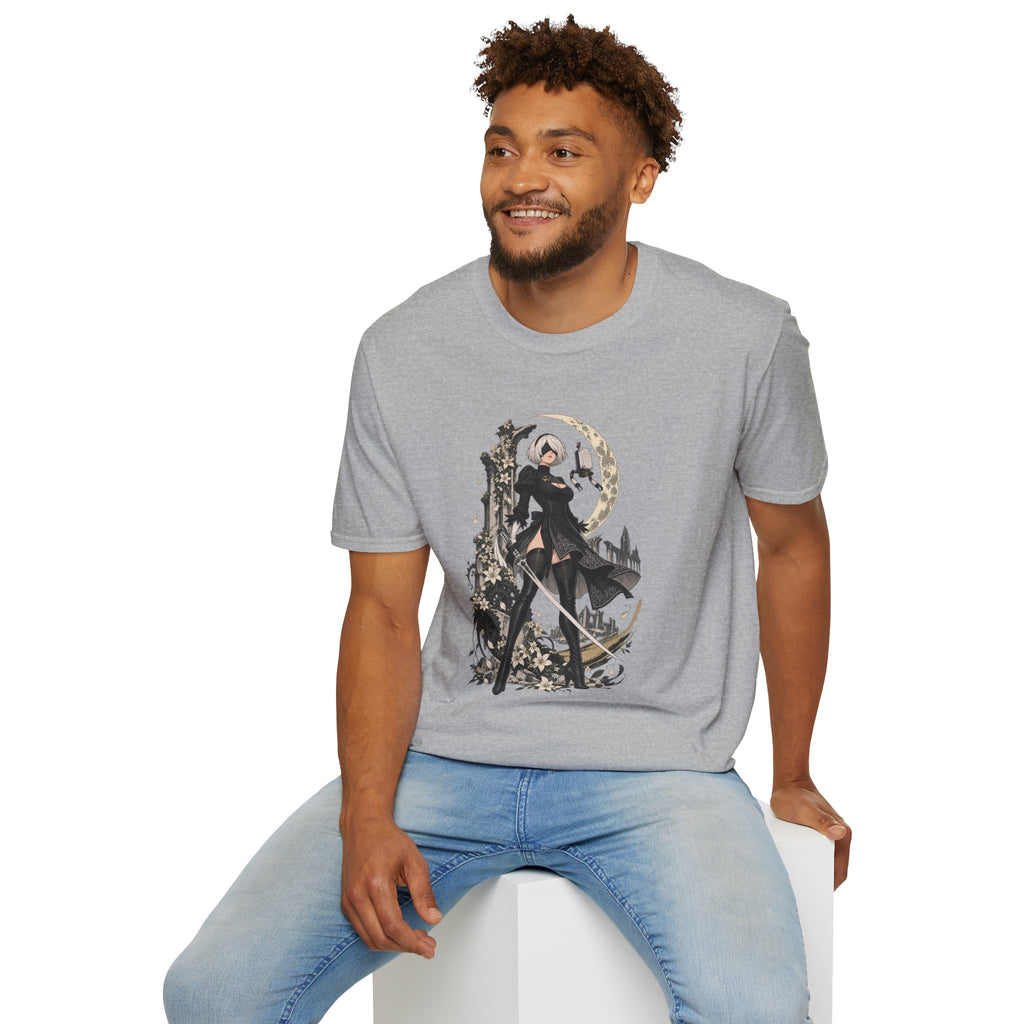 2B | Nie: Automata | Anime Gothic Warrior Moonlight Pin Up T-Shirt