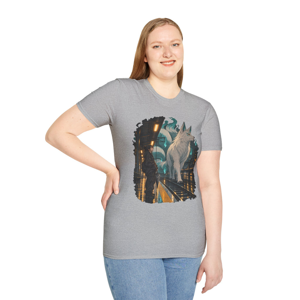 Wolf in the Rain | Last Train Home T-Shirt | Urban Nightscape Graphic Tee