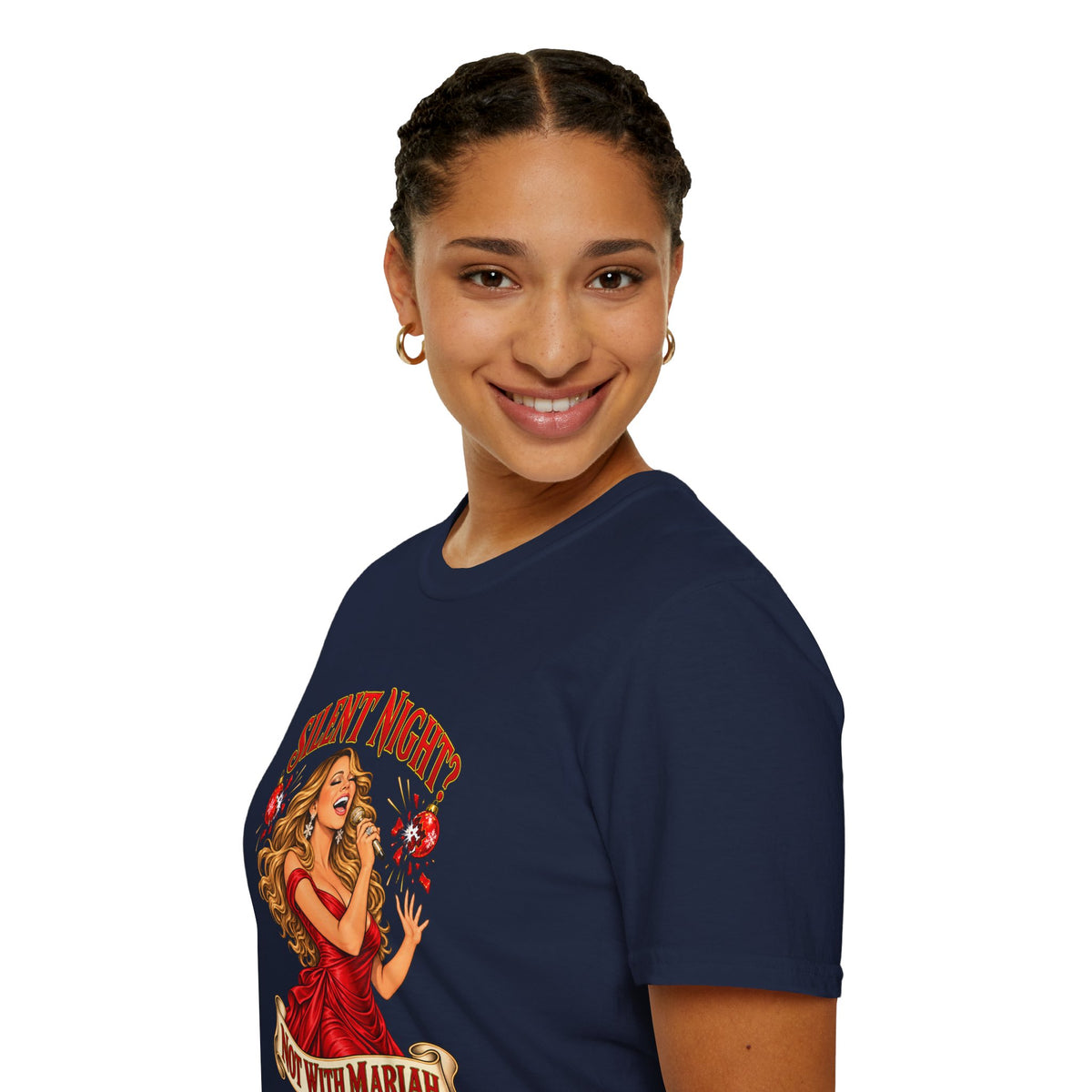 Mariah Carey Christmas T-Shirt | Silent Night? Not With Mariah Retro Holiday Tee