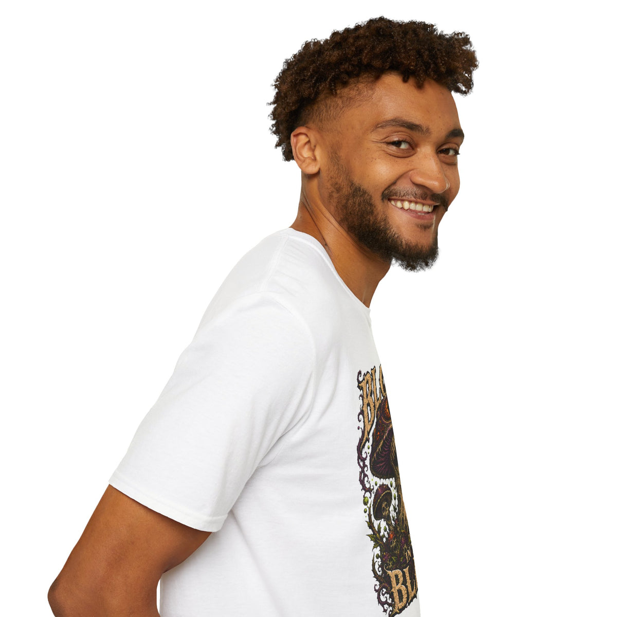 Mushroom Graphic Tee — "Bloom in the Black" Psychedelic Mushroom Shirt
