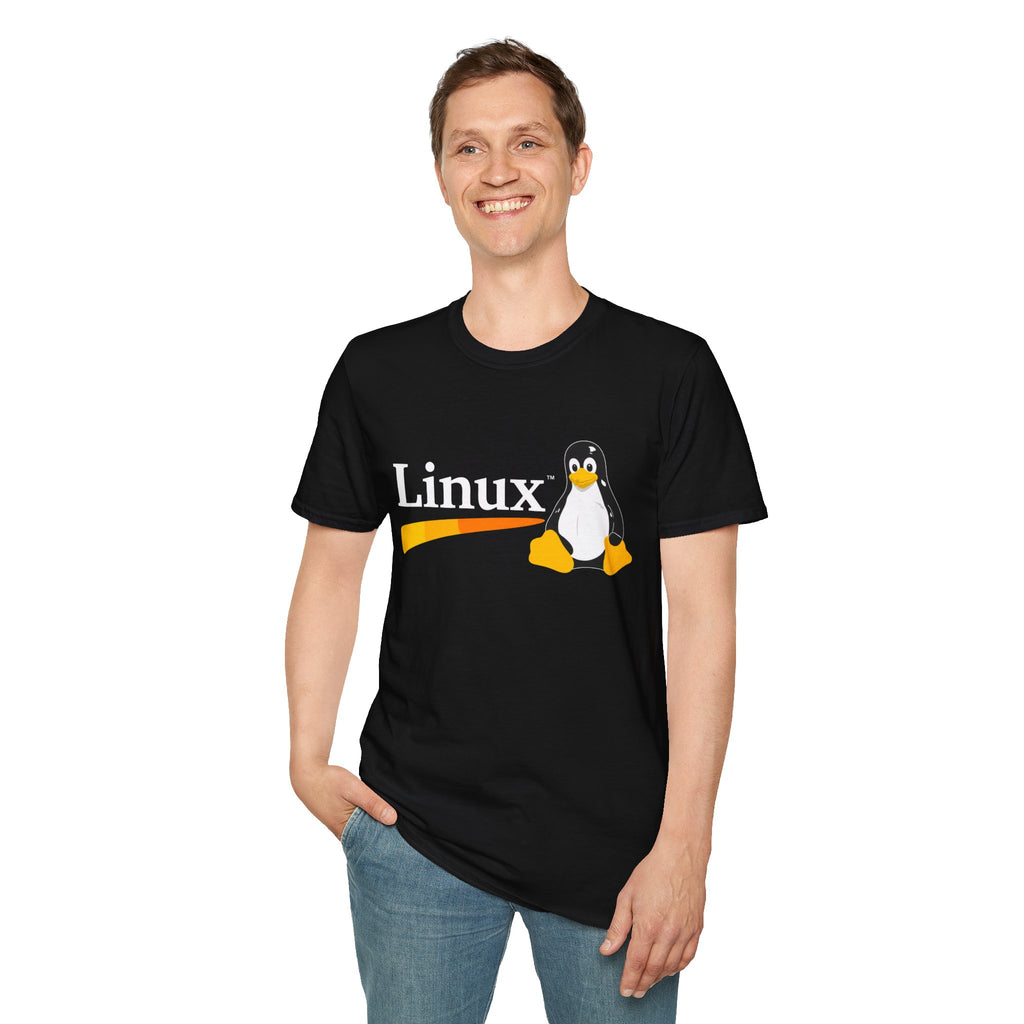 Linux Penguin Logo T‑Shirt — Retro Tech Tee for Developers & Open Source Fans