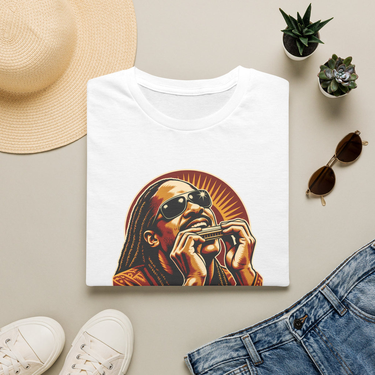 Stevie Wonder Harmonica Tribute T-Shirt