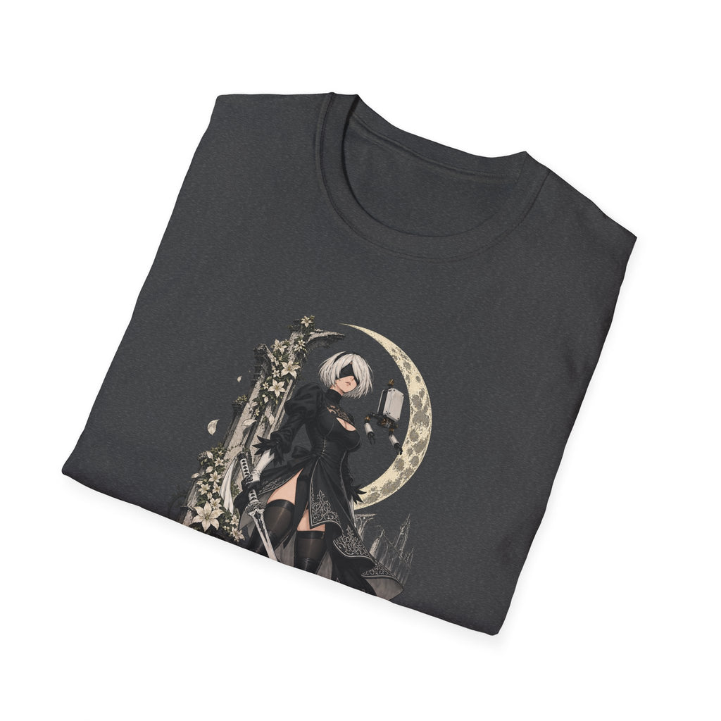 2B | Nie: Automata | Anime Gothic Warrior Moonlight Pin Up T-Shirt