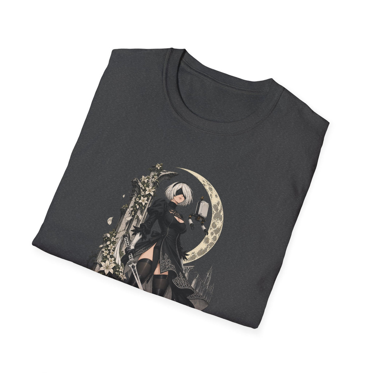 2B | Nie: Automata | Anime Gothic Warrior Moonlight Pin Up T-Shirt