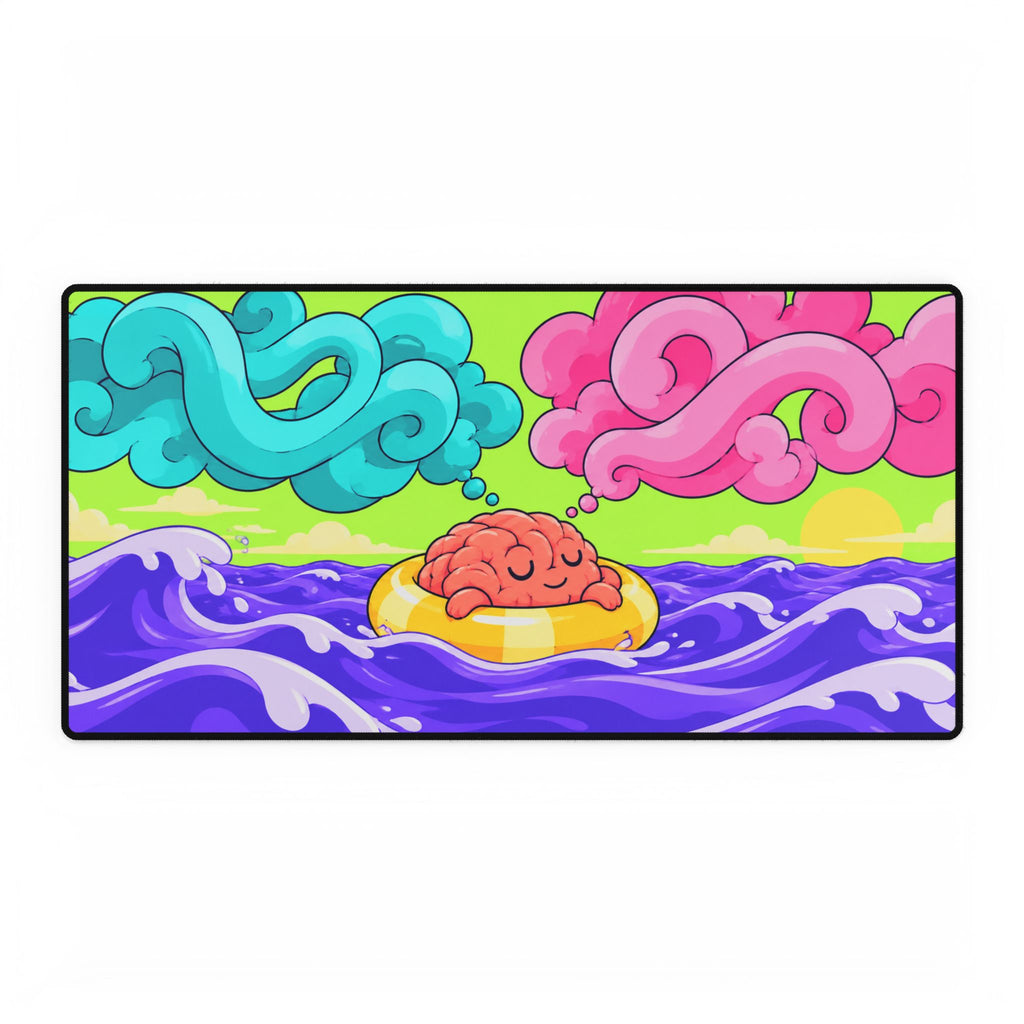Mouse Mat | Psychedelic Brain Float | Colourful Surreal Gaming & Office Desk Mat