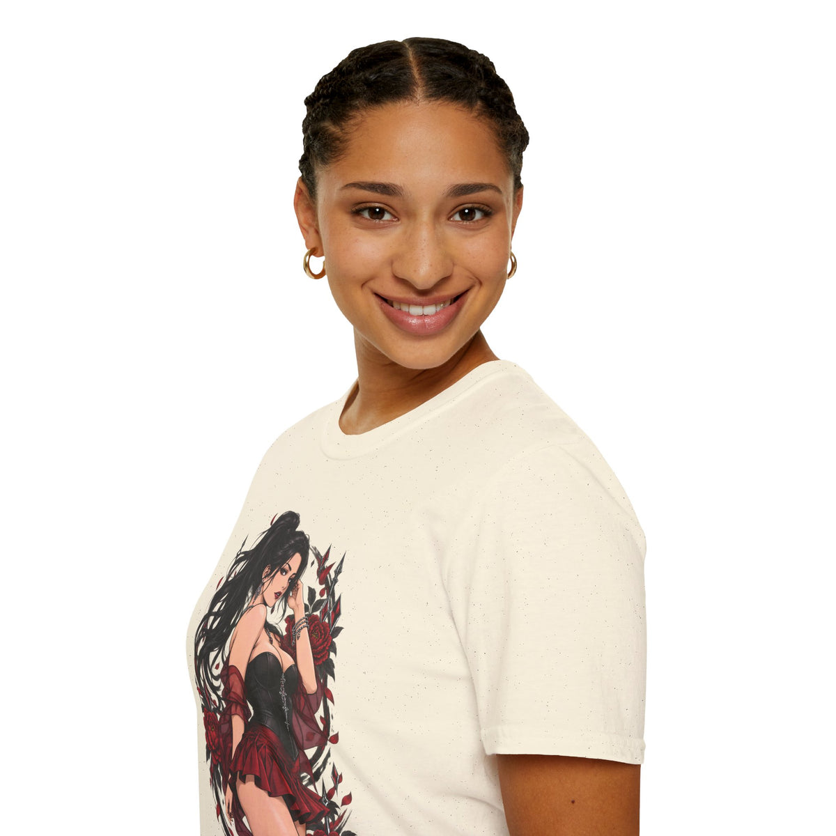 The Seducer | Sexy Black Haired Pony Tail Pin Up Girl Graphic Shirt