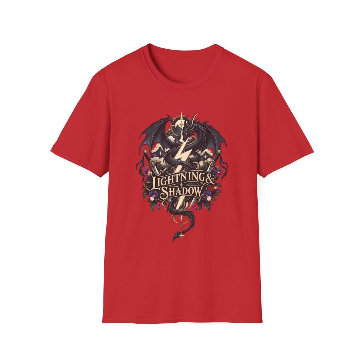 Lightning & Shadow | Onyx Storm Book Inspired Fantasy Dragon T-Shirt