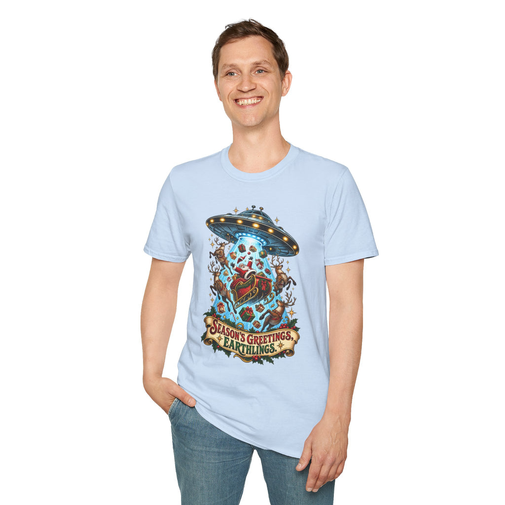 UFO Christmas | Season’s Greetings Earthlings UFO Christmas T-Shirt
