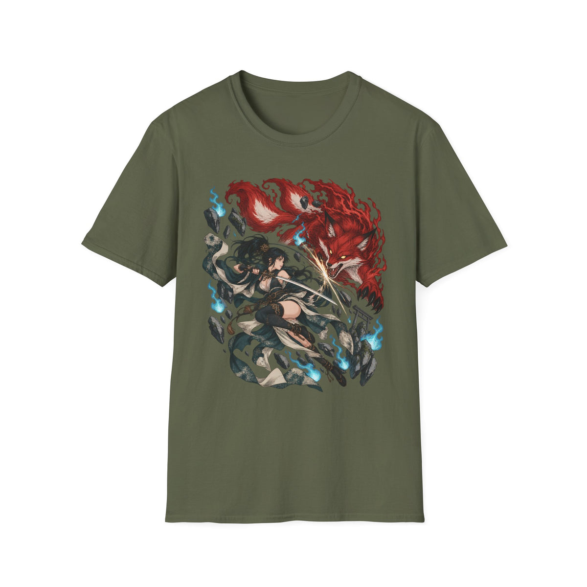 Fox Spirit | Samurai Warrior | Japanese Anime Graphic Shirt