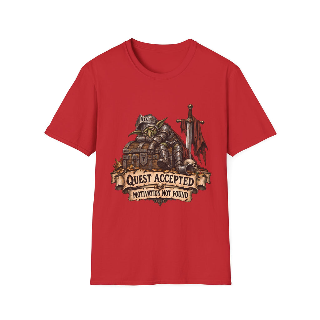 Quest Accepted T‑Shirt | Fantasy Gamer Tee (Motivation Not Found)