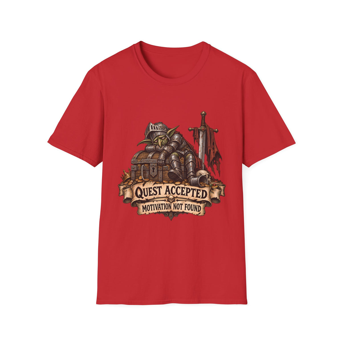 Quest Accepted T‑Shirt | Fantasy Gamer Tee (Motivation Not Found)