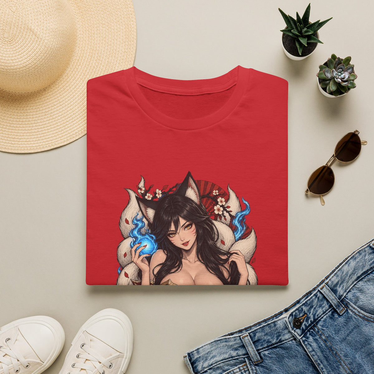 Ahri | League of Legends | Anime Pin Up Kitsune Girl T-Shirt