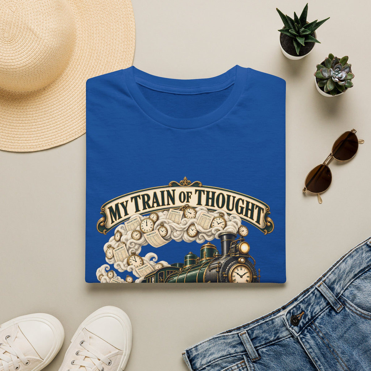 Train of Thought Vintage Steam Engine T-Shirt | My Train of Thought Has a Full Working Timetable