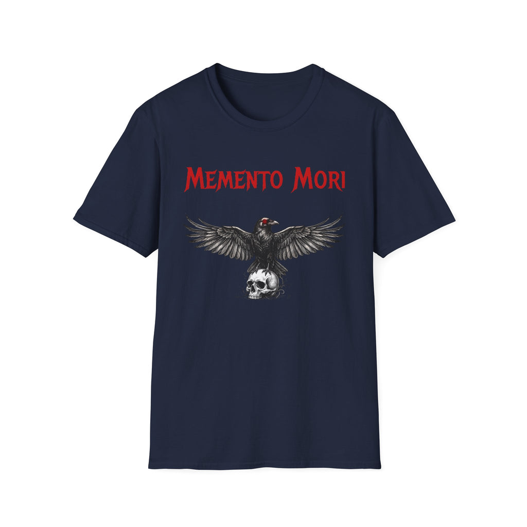 momento mori gothic dark fantasy crow t shirt, product image showing the garment or product detail.