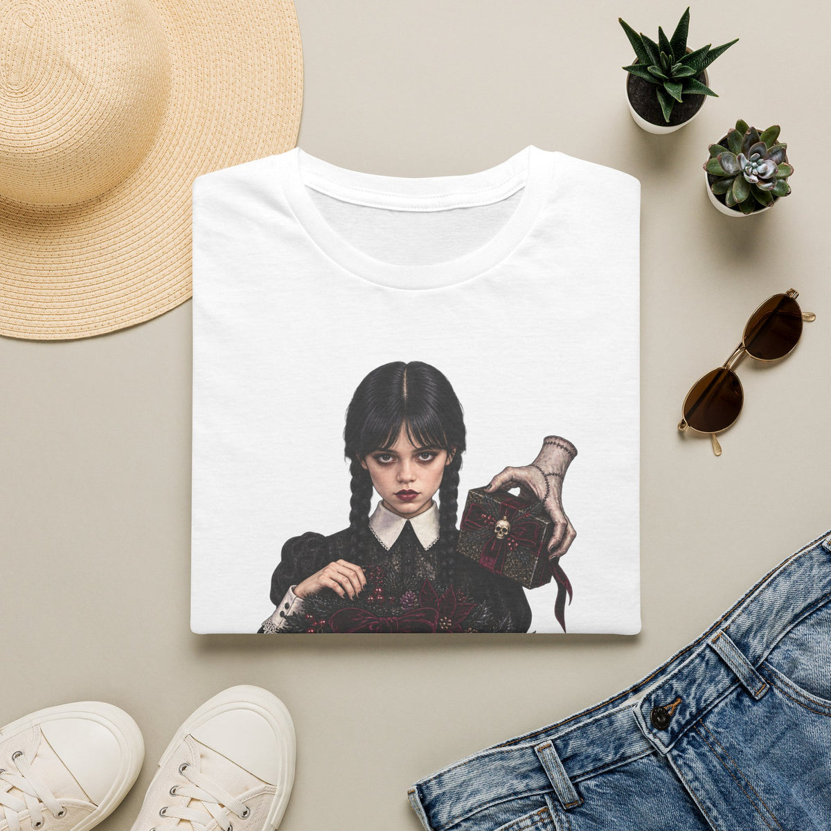 Wednesday Addams | Gothic Chrismtas Portrait T-Shirt