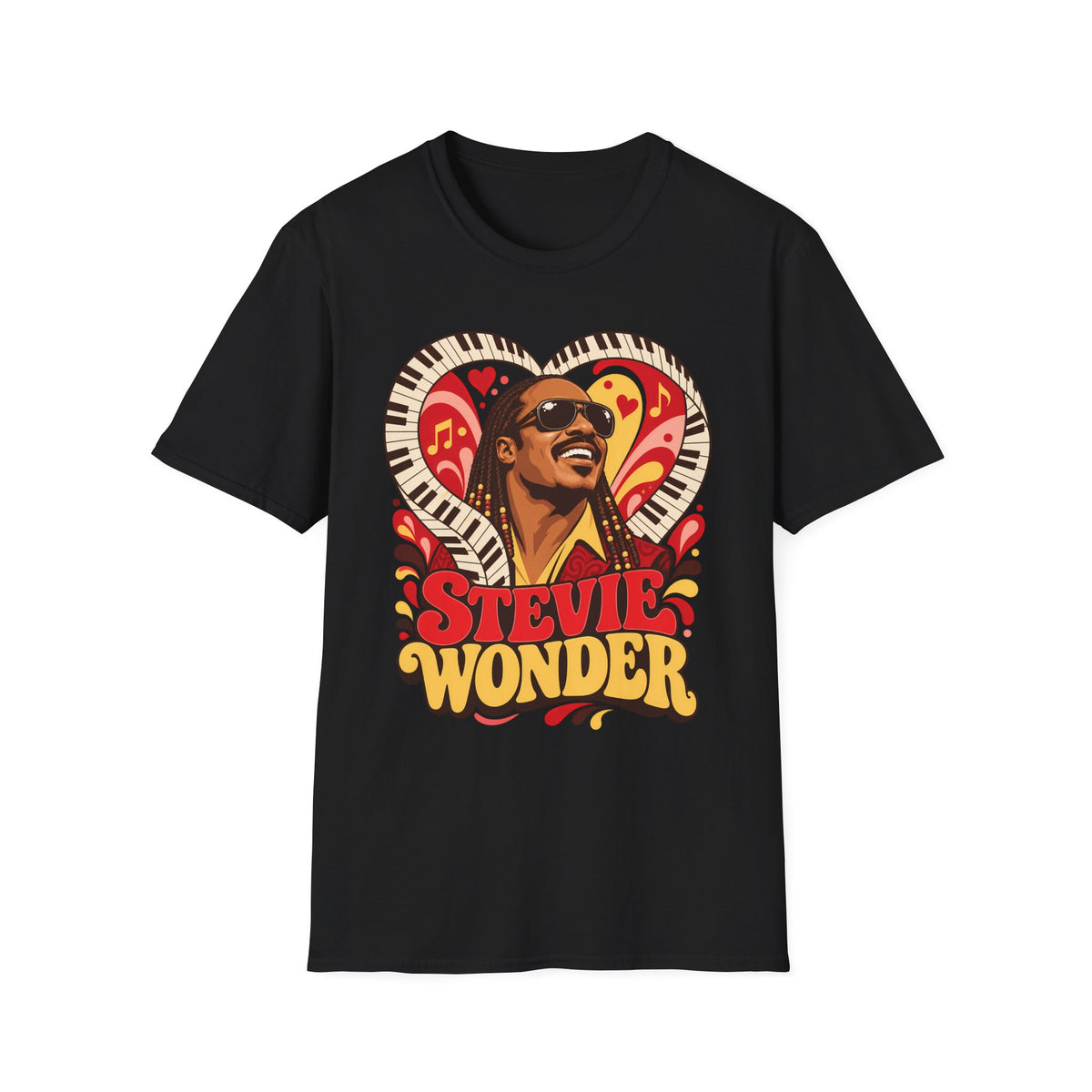Stevie Wonder Heart Graphic T-Shirt