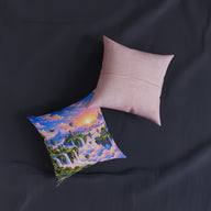 Sky Islands Pixel Art Floating Castle Cushion | Decorative Sofa Pillow