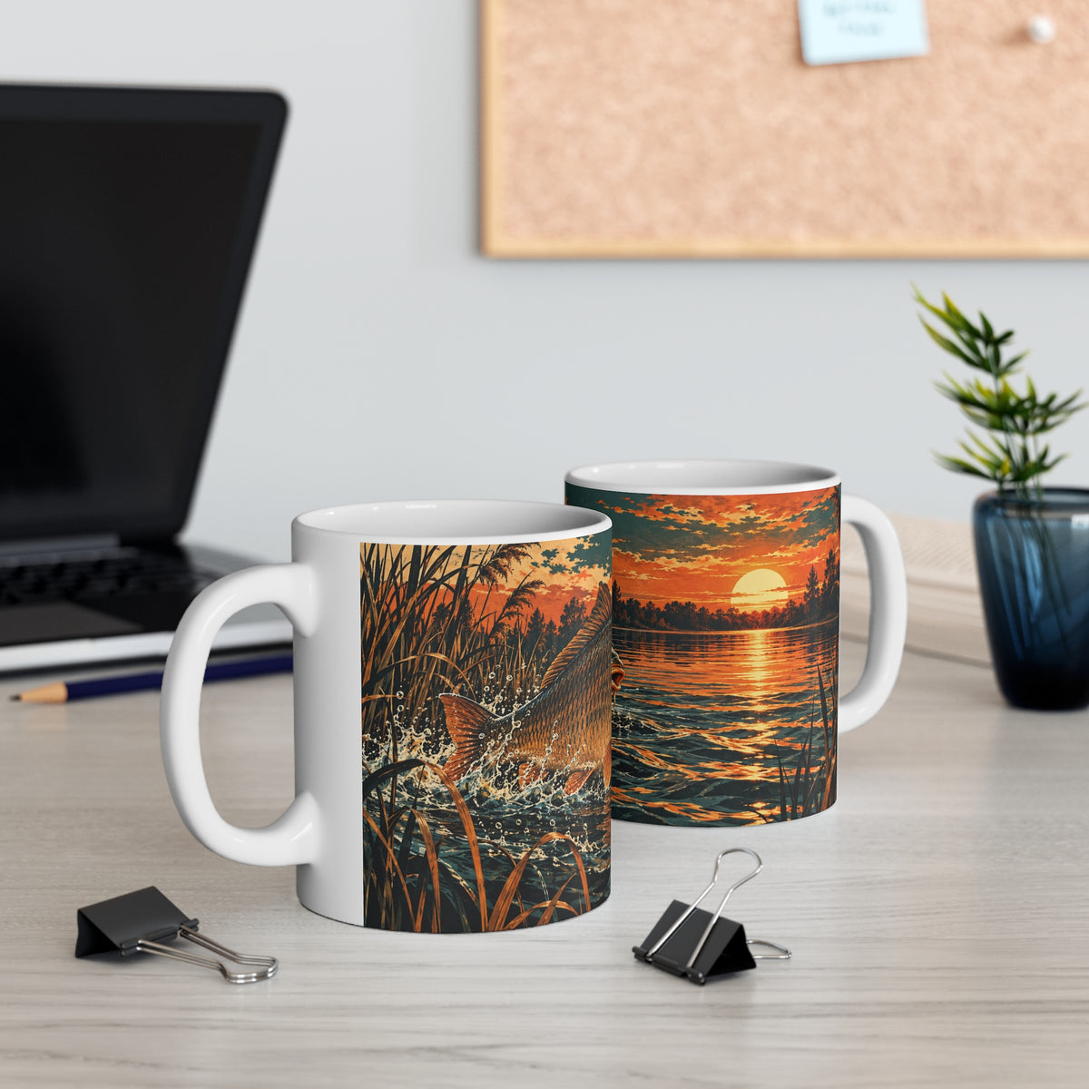 Carp At Sunset | Fishing Hobby Coffee Mug Gift (11oz)