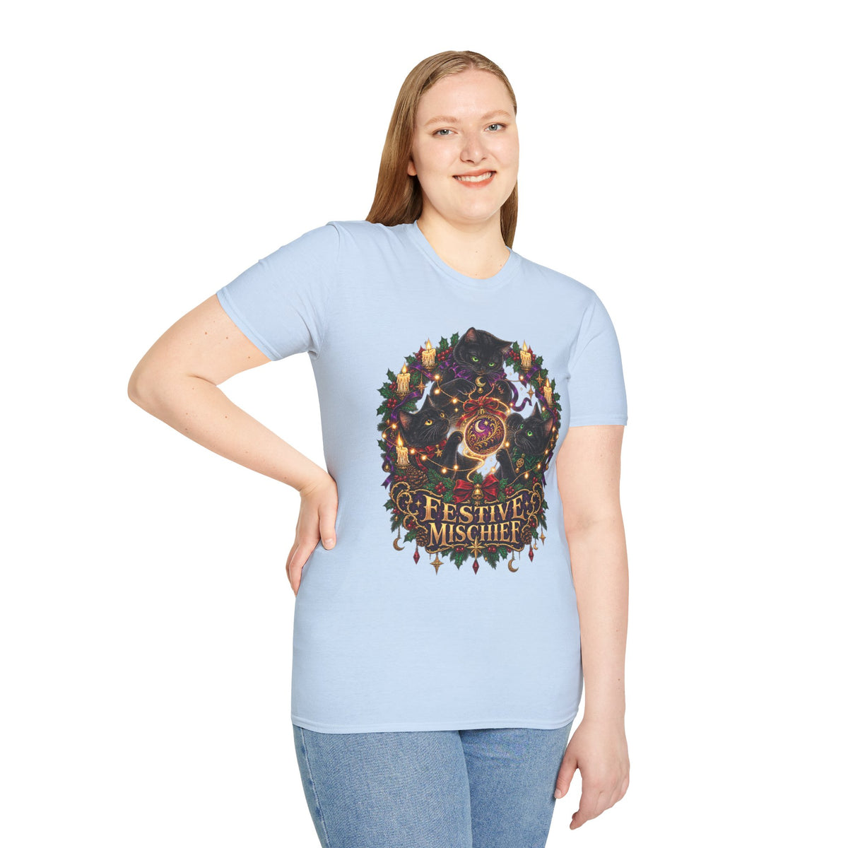 Festive Mischief | Cat Lover Christmas Holiday T-Shirt