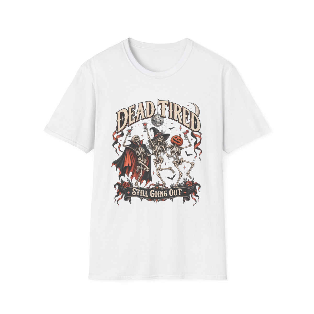 Halloween | Dead Tired Still Going Out | Skeleton Party Tee