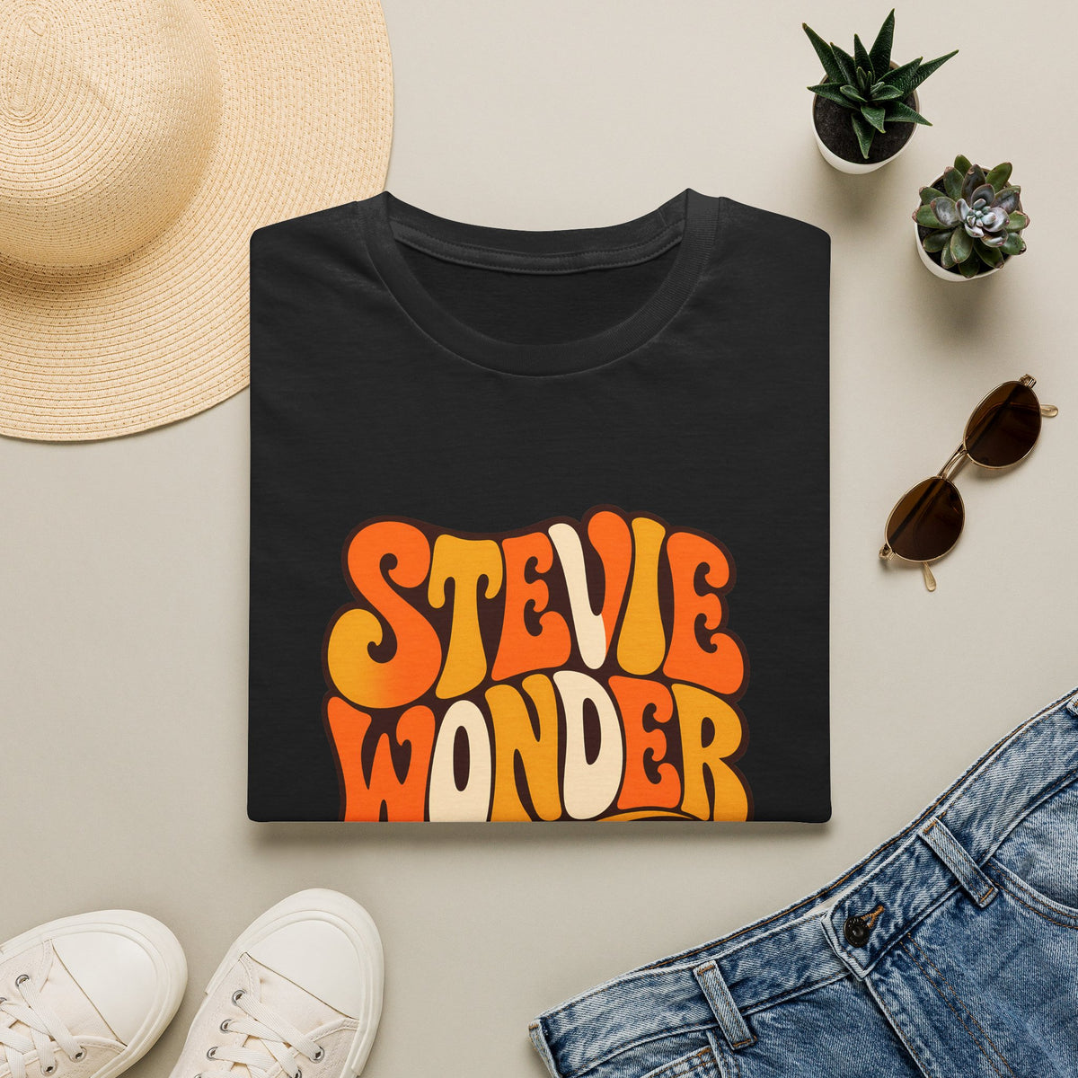 Stevie Wonder Piano Psychedelic Retro Band T-Shirt